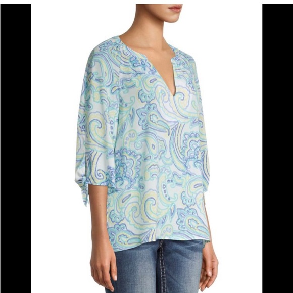 PAPPAGALLO Womens Eliza Tunic Top Size Large Lightweight Polyester New - Picture 2 of 7